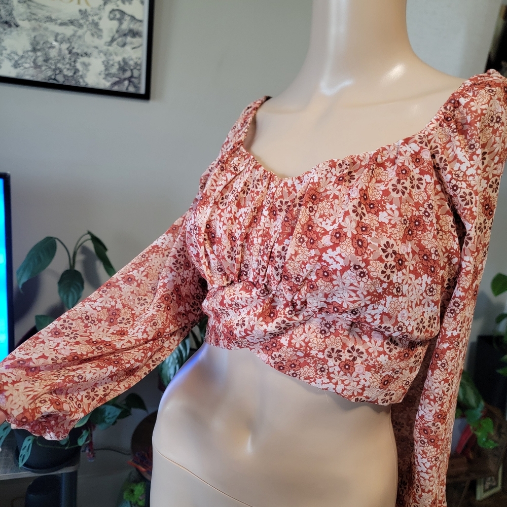 Floral Blouse in Pink and Red